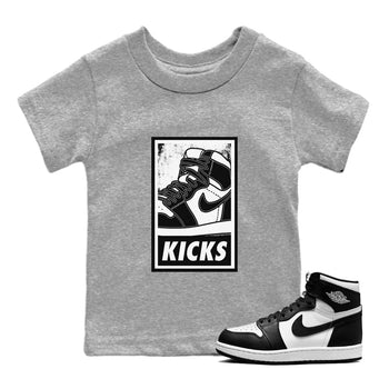 Jordan 1 Black White Sneaker Match Tees KICKS Sneaker Tees Jordan 1 Black White Sneaker Release Tees Kids Shirts