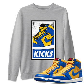 Jordan 1 Game Royal Varsity Maize Sneaker Match Tees KICKS Sneaker Tees Jordan 1 Game Royal Varsity Maize Sneaker Release Tees Unisex Shirts