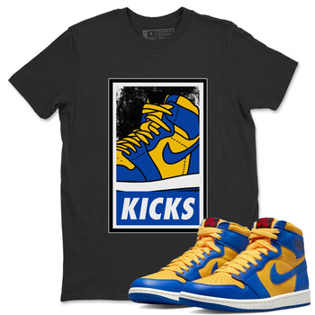 Jordan 1 Game Royal Varsity Maize Sneaker Match Tees KICKS Sneaker Tees Jordan 1 Game Royal Varsity Maize Sneaker Release Tees Unisex Shirts