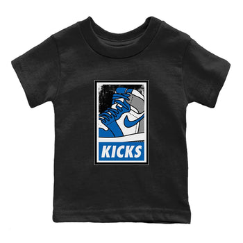 Jordan 1 True Blue Sneaker Match Tees KICKS Sneaker Tees Jordan 1 True Blue Sneaker Release Tees Kids Shirts