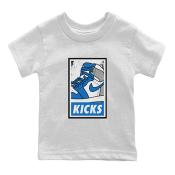 Jordan 1 True Blue Sneaker Match Tees KICKS Sneaker Tees Jordan 1 True Blue Sneaker Release Tees Kids Shirts