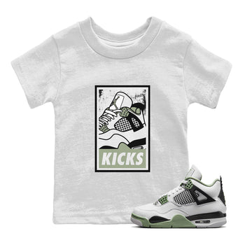 Jordan 4 Seafoam Sneaker Match Tees KICKS Sneaker Tees Jordan 4 Seafoam Sneaker Release Tees Kids Shirts