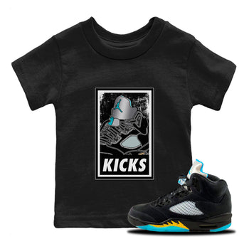 Jordan 5 Aqua Sneaker Match Tees KICKS Sneaker Tees Jordan 5 Aqua Sneaker Release Tees Kids Shirts