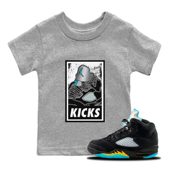 Jordan 5 Aqua Sneaker Match Tees KICKS Sneaker Tees Jordan 5 Aqua Sneaker Release Tees Kids Shirts