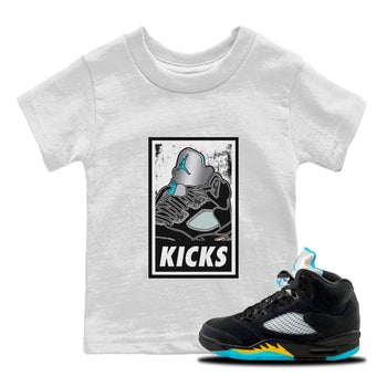 Jordan 5 Aqua Sneaker Match Tees KICKS Sneaker Tees Jordan 5 Aqua Sneaker Release Tees Kids Shirts