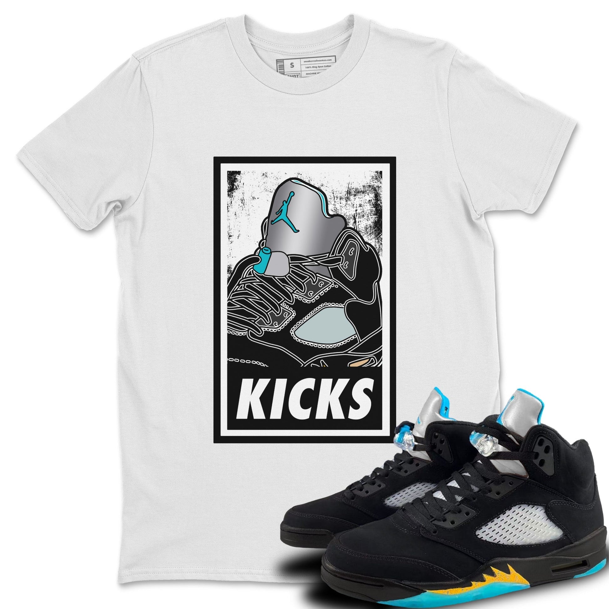 Jordan 5 Aqua Sneaker Match Tees KICKS Sneaker Tees Jordan 5 Aqua Sneaker Release Tees Unisex Shirts