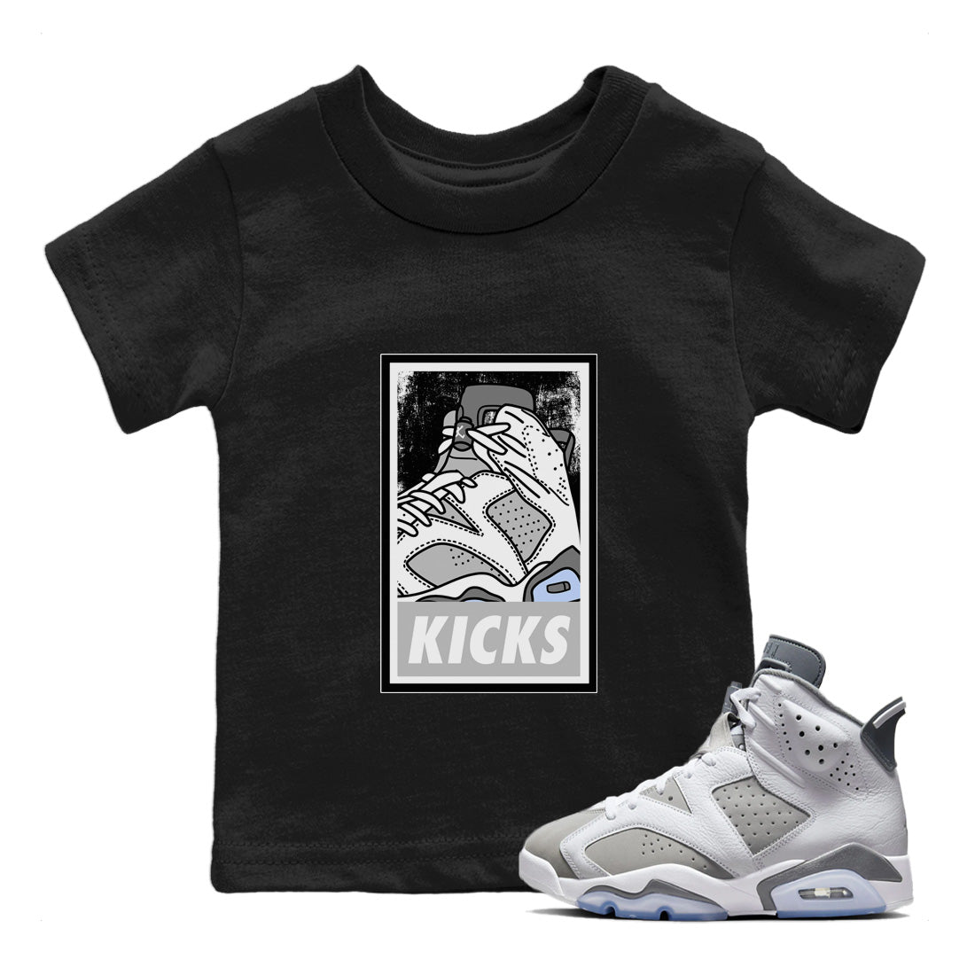 Jordan 6 Cool Grey Sneaker Match Tees KICKS Sneaker Tees Jordan 6 Cool Grey Sneaker Release Tees Kids Shirts