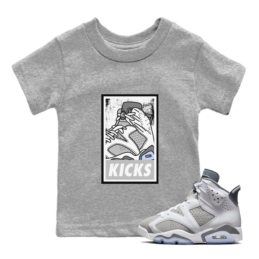 Jordan 6 Cool Grey Sneaker Match Tees KICKS Sneaker Tees Jordan 6 Cool Grey Sneaker Release Tees Kids Shirts