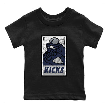 AJ5 Georgetown shirt to match jordans KICKS sneaker tees Air Jordan 5 Midnight Navy SNRT Sneaker Release Tees Baby Toddler Black 2 T-Shirt