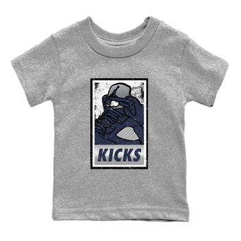 AJ5 Georgetown shirt to match jordans KICKS sneaker tees Air Jordan 5 Midnight Navy SNRT Sneaker Release Tees Baby Toddler Heather Grey 2 T-Shirt