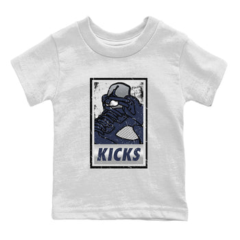 AJ5 Georgetown shirt to match jordans KICKS sneaker tees Air Jordan 5 Midnight Navy SNRT Sneaker Release Tees Baby Toddler White 2 T-Shirt