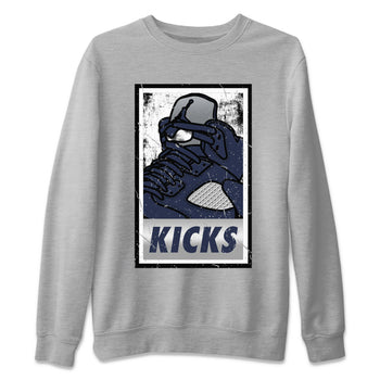 AJ5 Georgetown shirt to match jordans KICKS sneaker tees Air Jordan 5 Midnight Navy SNRT Sneaker Release Tees Unisex Heather Grey 2 T-Shirt