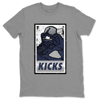 AJ5 Georgetown shirt to match jordans KICKS sneaker tees Air Jordan 5 Midnight Navy SNRT Sneaker Release Tees Unisex Heather Grey 2 T-Shirt