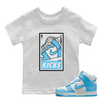 Dunk Blue Chill Sneaker Match Tees KICKS Sneaker Tees Dunk Blue Chill Sneaker Release Tees Kids Shirts