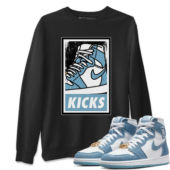 Jordan 1 Denim Sneaker Match Tees KICKS Sneaker Tees Jordan 1 Denim Sneaker Release Tees Unisex Shirts