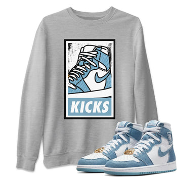 Jordan 1 Denim Sneaker Match Tees KICKS Sneaker Tees Jordan 1 Denim Sneaker Release Tees Unisex Shirts