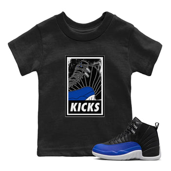 Jordan 12 Hyper Royal Sneaker Match Tees KICKS Sneaker Tees Jordan 12 Hyper Royal Sneaker Release Tees Kids Shirts