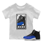 Jordan 12 Hyper Royal Sneaker Match Tees KICKS Sneaker Tees Jordan 12 Hyper Royal Sneaker Release Tees Kids Shirts