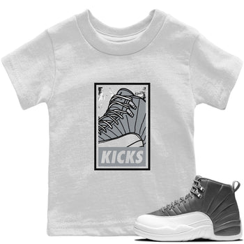 Jordan 12 Stealth Sneaker Match Tees KICKS Sneaker Tees Jordan 12 Stealth Sneaker Release Tees Kids Shirts