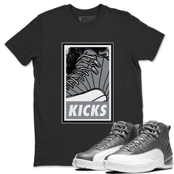 Jordan 12 Stealth Sneaker Match Tees KICKS Sneaker Tees Jordan 12 Stealth Sneaker Release Tees Unisex Shirts