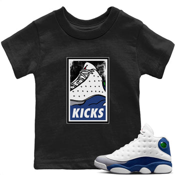 Jordan 13 French Blue Sneaker Match Tees KICKS Sneaker Tees Jordan 13 French Blue Sneaker Release Tees Kids Shirts