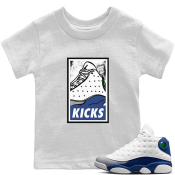 Jordan 13 French Blue Sneaker Match Tees KICKS Sneaker Tees Jordan 13 French Blue Sneaker Release Tees Kids Shirts