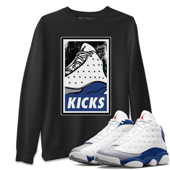 Jordan 13 French Blue Sneaker Match Tees KICKS Sneaker Tees Jordan 13 French Blue Sneaker Release Tees Unisex Shirts