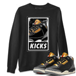 Jordan 3 Black Gold Sneaker Match Tees KICKS Sneaker Tees Jordan 3 Black Gold Sneaker Release Tees Unisex Shirts