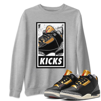 Jordan 3 Black Gold Sneaker Match Tees KICKS Sneaker Tees Jordan 3 Black Gold Sneaker Release Tees Unisex Shirts
