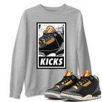 Jordan 3 Black Gold Sneaker Match Tees KICKS Sneaker Tees Jordan 3 Black Gold Sneaker Release Tees Unisex Shirts