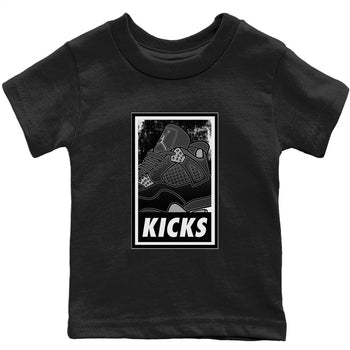 Jordan 4 Black Canvas Sneaker Match Tees KICKS Sneaker Tees Jordan 4 Black Canvas Sneaker Release Tees Kids Shirts