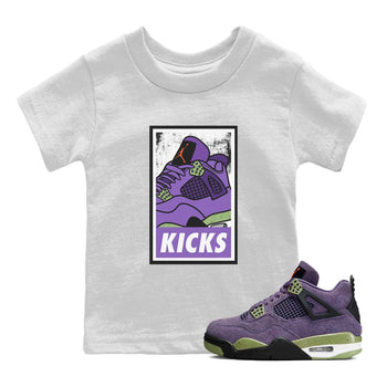 Jordan 4 Canyon Purple Sneaker Match Tees KICKS Sneaker Tees Jordan 4 Canyon Purple Sneaker Release Tees Kids Shirts