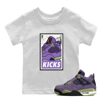 Jordan 4 Canyon Purple Sneaker Match Tees KICKS Sneaker Tees Jordan 4 Canyon Purple Sneaker Release Tees Kids Shirts
