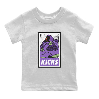 Jordan 4 Canyon Purple Sneaker Match Tees KICKS Sneaker Tees Jordan 4 Canyon Purple Sneaker Release Tees Kids Shirts