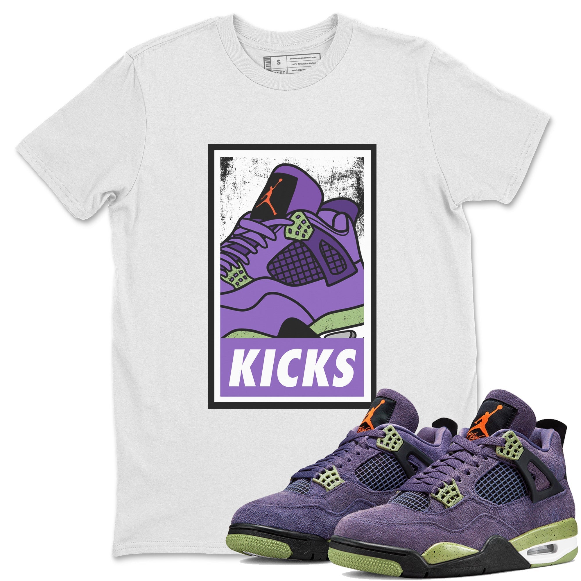 purple and white jordan 4 shirt