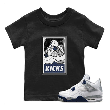 Jordan 4 Midnight Navy Sneaker Match Tees KICKS Sneaker Tees Jordan 4 Midnight Navy Sneaker Release Tees Kids Shirts