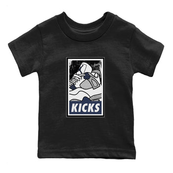 Jordan 4 Midnight Navy Sneaker Match Tees KICKS Sneaker Tees Jordan 4 Midnight Navy Sneaker Release Tees Kids Shirts