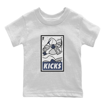 Jordan 4 Midnight Navy Sneaker Match Tees KICKS Sneaker Tees Jordan 4 Midnight Navy Sneaker Release Tees Kids Shirts