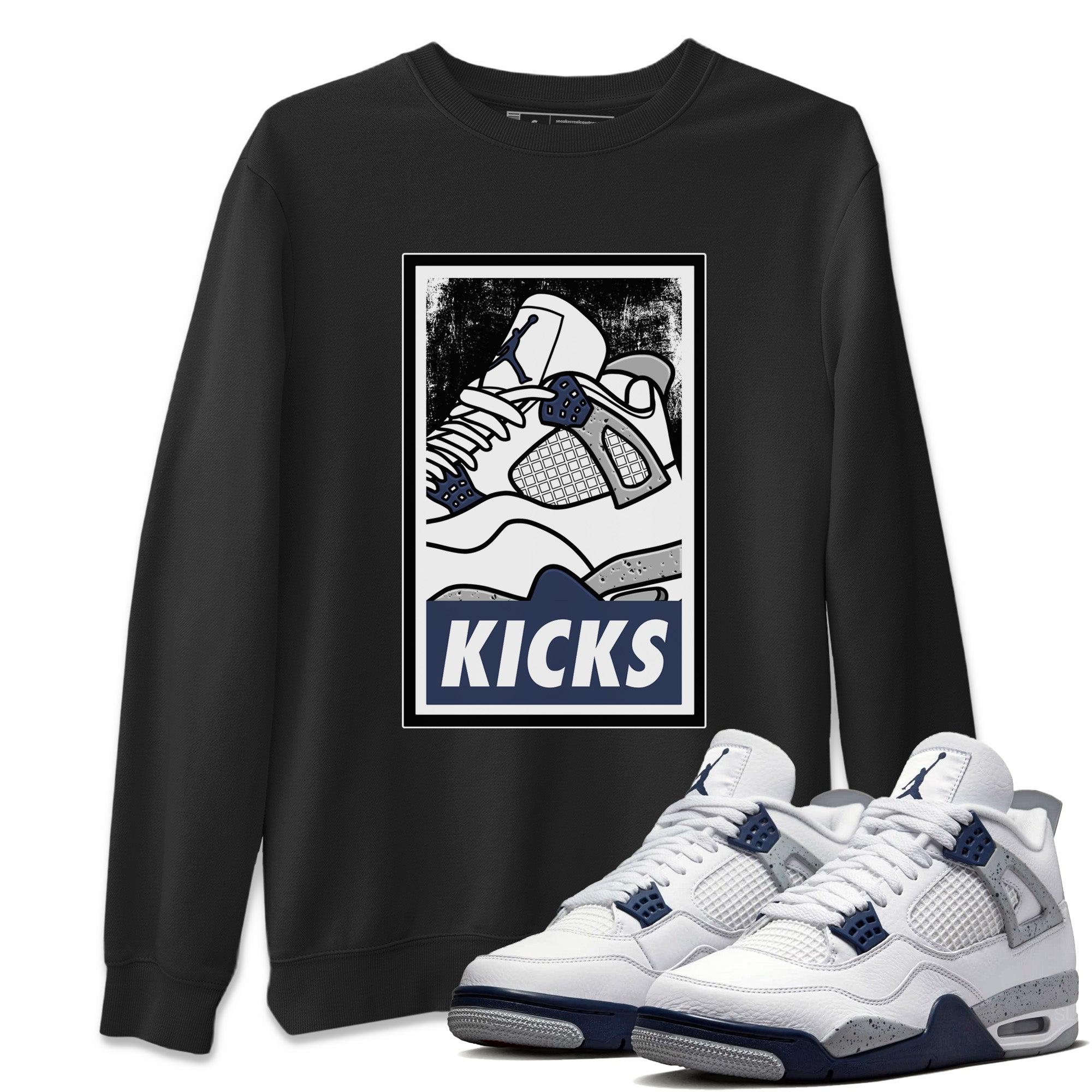 Jordan 4 Midnight Navy Sneaker Match Tees KICKS Sneaker Tees Jordan 4 Midnight Navy Sneaker Release Tees Unisex Shirts