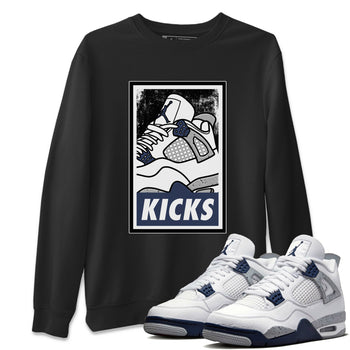 Jordan 4 Midnight Navy Sneaker Match Tees KICKS Sneaker Tees Jordan 4 Midnight Navy Sneaker Release Tees Unisex Shirts