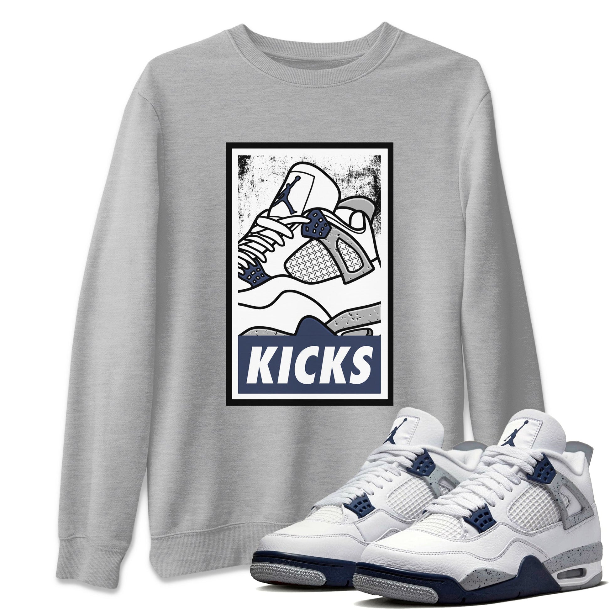 Jordan 4 Midnight Navy Sneaker Match Tees KICKS Sneaker Tees Jordan 4 Midnight Navy Sneaker Release Tees Unisex Shirts