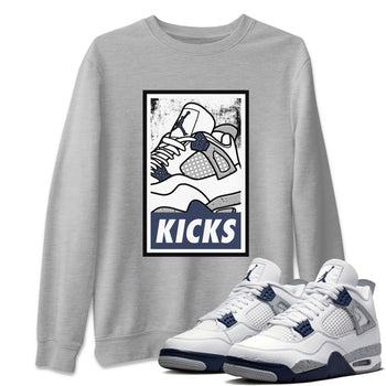 Jordan 4 Midnight Navy Sneaker Match Tees KICKS Sneaker Tees Jordan 4 Midnight Navy Sneaker Release Tees Unisex Shirts