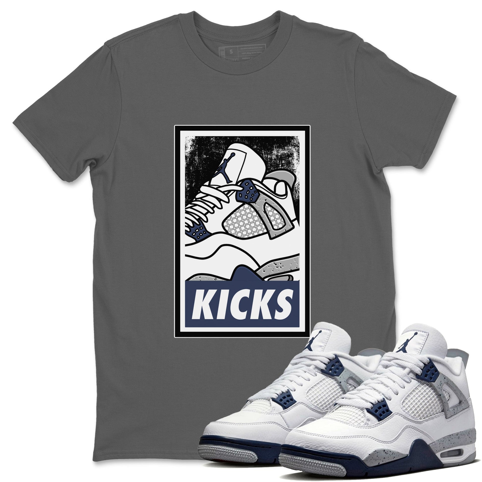 Jordan 4 Midnight Navy Sneaker Match Tees KICKS Sneaker Tees Jordan 4 Midnight Navy Sneaker Release Tees Unisex Shirts