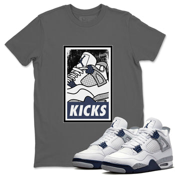 Jordan 4 Midnight Navy Sneaker Match Tees KICKS Sneaker Tees Jordan 4 Midnight Navy Sneaker Release Tees Unisex Shirts