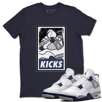 Jordan 4 Midnight Navy Sneaker Match Tees KICKS Sneaker Tees Jordan 4 Midnight Navy Sneaker Release Tees Unisex Shirts
