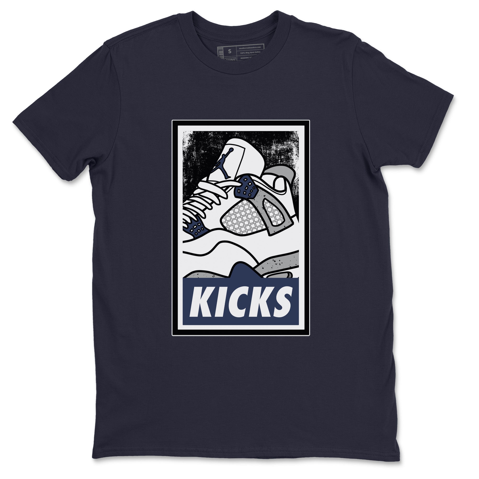 Jordan 4 Midnight Navy Sneaker Match Tees KICKS Sneaker Tees Jordan 4 Midnight Navy Sneaker Release Tees Unisex Shirts