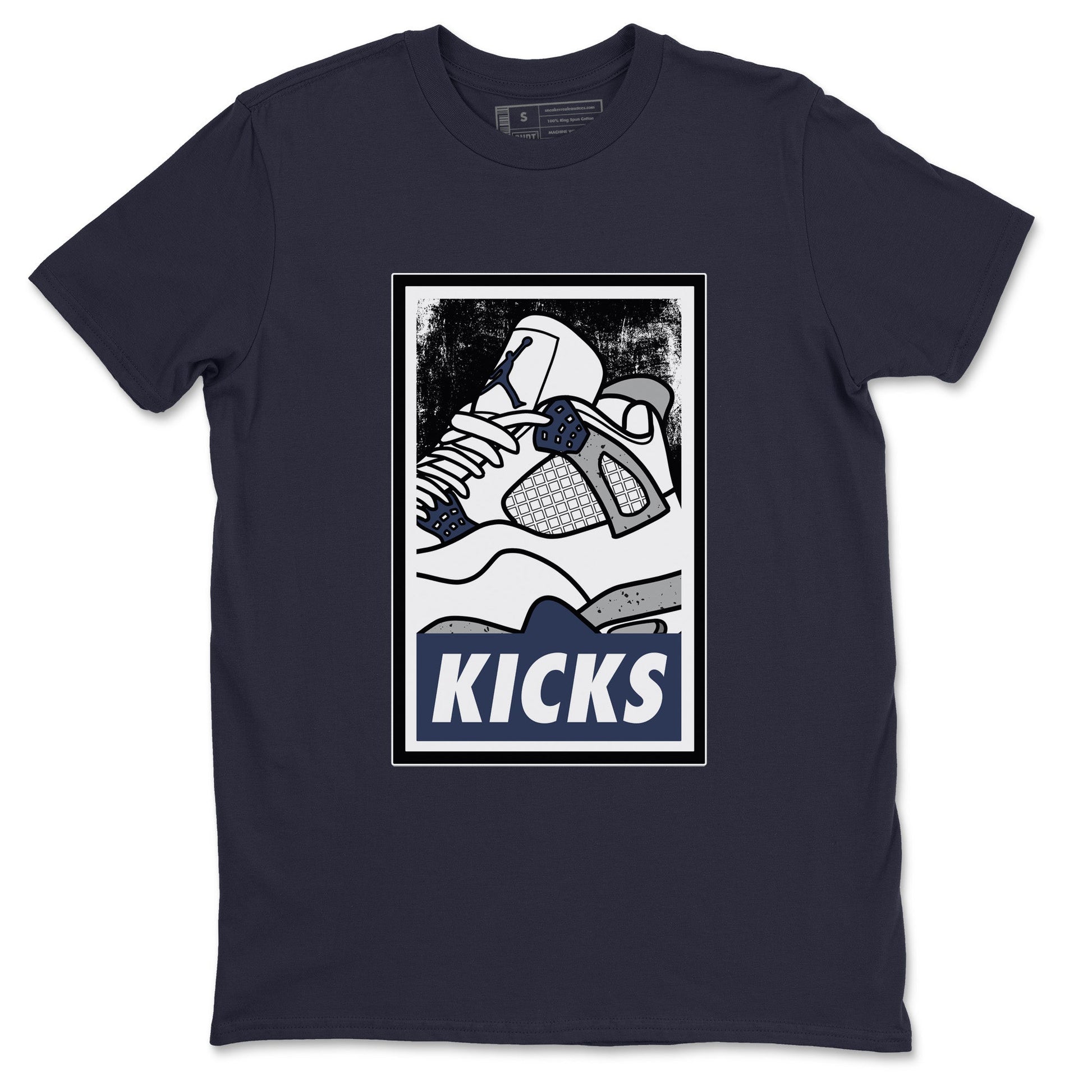 Jordan 4 Midnight Navy Sneaker Match Tees KICKS Sneaker Tees Jordan 4 Midnight Navy Sneaker Release Tees Unisex Shirts