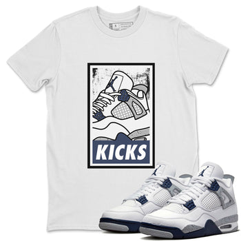 Jordan 4 Midnight Navy Sneaker Match Tees KICKS Sneaker Tees Jordan 4 Midnight Navy Sneaker Release Tees Unisex Shirts