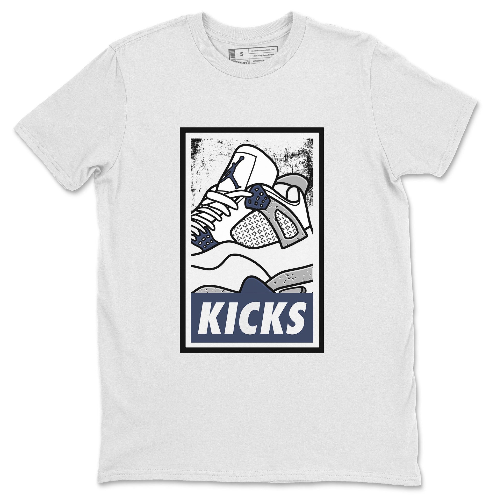 Jordan 4 Midnight Navy Sneaker Match Tees KICKS Sneaker Tees Jordan 4 Midnight Navy Sneaker Release Tees Unisex Shirts
