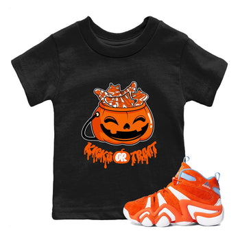 Crazy 8 Team Orange shirt to match jordans Kicks Or Treat sneaker tees Adidas Crazy 8 Team Orange Halloween Custumes SNRT Sneaker Release Tees Baby Toddler Black 1 T-Shirt